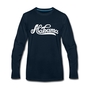 Alabama Long Sleeve T-Shirt - Hand Lettered Unisex Alabama Long Sleeve Shirt - deep navy