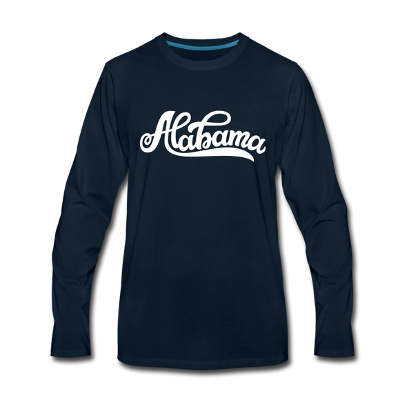 Alabama Long Sleeve T-Shirt - Hand Lettered Unisex Alabama Long Sleeve Shirt - deep navy
