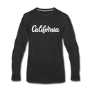 California Long Sleeve T-Shirt - Hand Lettered Unisex California Long Sleeve Shirt - black