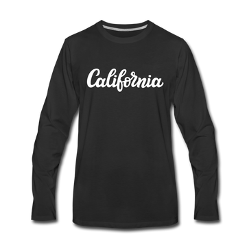 California Long Sleeve T-Shirt - Hand Lettered Unisex California Long Sleeve Shirt - black