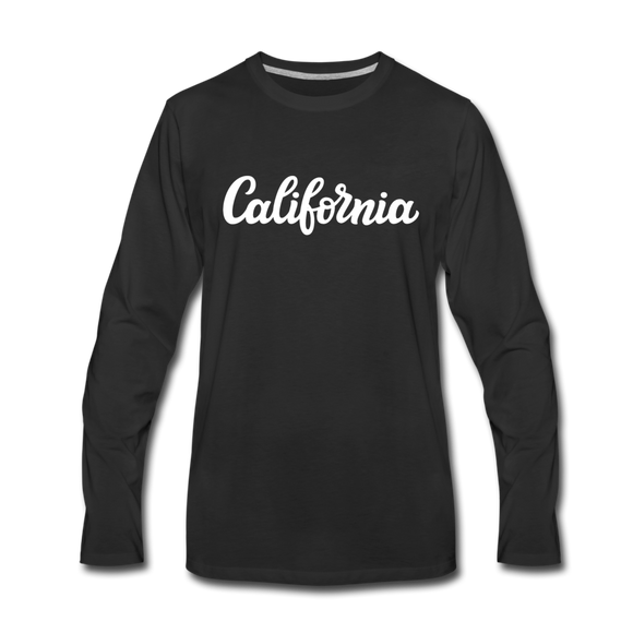 California Long Sleeve T-Shirt - Hand Lettered Unisex California Long Sleeve Shirt - black
