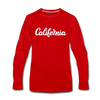California Long Sleeve T-Shirt - Hand Lettered Unisex California Long Sleeve Shirt - red