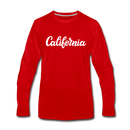 California Long Sleeve T-Shirt - Hand Lettered Unisex California Long Sleeve Shirt - red