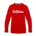 California Long Sleeve T-Shirt - Hand Lettered Unisex California Long Sleeve Shirt - red