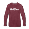 California Long Sleeve T-Shirt - Hand Lettered Unisex California Long Sleeve Shirt - heather burgundy