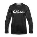 California Long Sleeve T-Shirt - Hand Lettered Unisex California Long Sleeve Shirt - charcoal gray