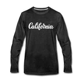 California Long Sleeve T-Shirt - Hand Lettered Unisex California Long Sleeve Shirt - charcoal gray