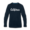 California Long Sleeve T-Shirt - Hand Lettered Unisex California Long Sleeve Shirt - deep navy