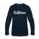 California Long Sleeve T-Shirt - Hand Lettered Unisex California Long Sleeve Shirt - deep navy