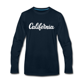 California Long Sleeve T-Shirt - Hand Lettered Unisex California Long Sleeve Shirt - deep navy