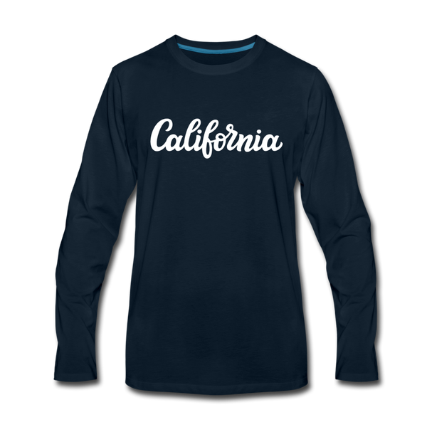 California Long Sleeve T-Shirt - Hand Lettered Unisex California Long Sleeve Shirt - deep navy
