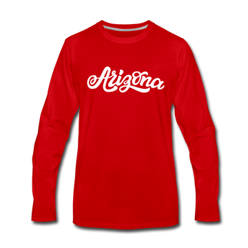 Arizona Long Sleeve T-Shirt - Hand Lettered Unisex Arizona Long Sleeve Shirt - red