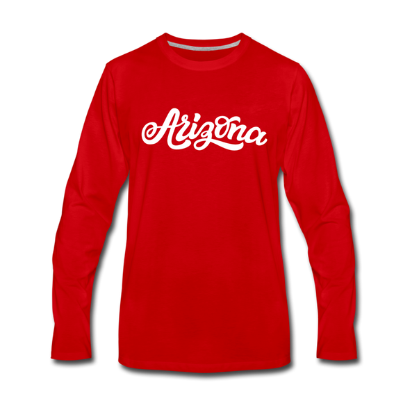 Arizona Long Sleeve T-Shirt - Hand Lettered Unisex Arizona Long Sleeve Shirt - red
