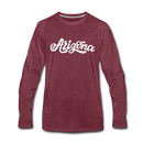 Arizona Long Sleeve T-Shirt - Hand Lettered Unisex Arizona Long Sleeve Shirt - heather burgundy