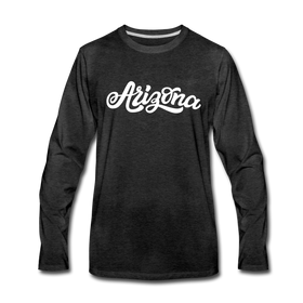 Arizona Long Sleeve T-Shirt - Hand Lettered Unisex Arizona Long Sleeve Shirt - charcoal gray