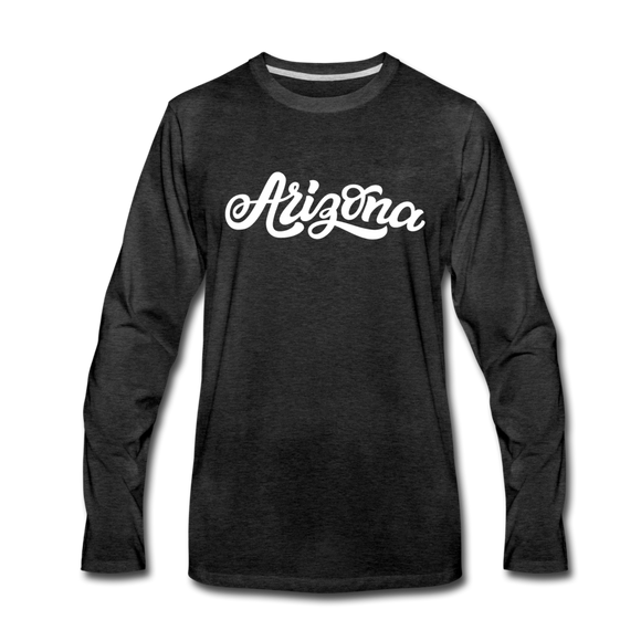 Arizona Long Sleeve T-Shirt - Hand Lettered Unisex Arizona Long Sleeve Shirt - charcoal gray