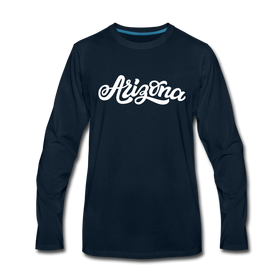 Arizona Long Sleeve T-Shirt - Hand Lettered Unisex Arizona Long Sleeve Shirt - deep navy