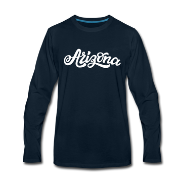 Arizona Long Sleeve T-Shirt - Hand Lettered Unisex Arizona Long Sleeve Shirt - deep navy