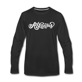 Arkansas Long Sleeve T-Shirt - Hand Lettered Unisex Arkansas Long Sleeve Shirt - black