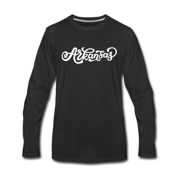 Arkansas Long Sleeve T-Shirt - Hand Lettered Unisex Arkansas Long Sleeve Shirt - black