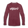 Arkansas Long Sleeve T-Shirt - Hand Lettered Unisex Arkansas Long Sleeve Shirt - heather burgundy