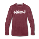 Arkansas Long Sleeve T-Shirt - Hand Lettered Unisex Arkansas Long Sleeve Shirt - heather burgundy