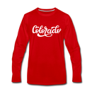 Colorado Long Sleeve T-Shirt - Hand Lettered Unisex Colorado Long Sleeve Shirt - red