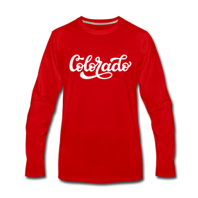 Colorado Long Sleeve T-Shirt - Hand Lettered Unisex Colorado Long Sleeve Shirt - red