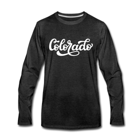 Colorado Long Sleeve T-Shirt - Hand Lettered Unisex Colorado Long Sleeve Shirt - charcoal gray