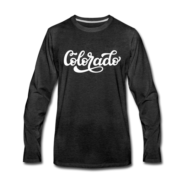 Colorado Long Sleeve T-Shirt - Hand Lettered Unisex Colorado Long Sleeve Shirt - charcoal gray