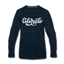 Colorado Long Sleeve T-Shirt - Hand Lettered Unisex Colorado Long Sleeve Shirt - deep navy
