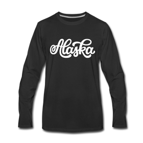 Alaska Long Sleeve T-Shirt - Hand Lettered Unisex Alaska Long Sleeve Shirt - black