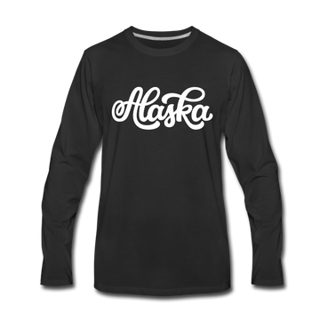 Alaska Long Sleeve T-Shirt - Hand Lettered Unisex Alaska Long Sleeve Shirt - black