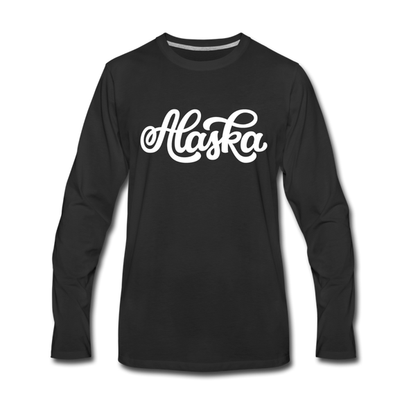 Alaska Long Sleeve T-Shirt - Hand Lettered Unisex Alaska Long Sleeve Shirt - black