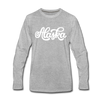 Alaska Long Sleeve T-Shirt - Hand Lettered Unisex Alaska Long Sleeve Shirt - heather gray