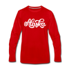 Alaska Long Sleeve T-Shirt - Hand Lettered Unisex Alaska Long Sleeve Shirt - red