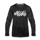 Alaska Long Sleeve T-Shirt - Hand Lettered Unisex Alaska Long Sleeve Shirt - charcoal gray