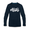 Alaska Long Sleeve T-Shirt - Hand Lettered Unisex Alaska Long Sleeve Shirt - deep navy