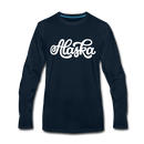 Alaska Long Sleeve T-Shirt - Hand Lettered Unisex Alaska Long Sleeve Shirt - deep navy