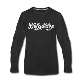 Delaware Long Sleeve T-Shirt - Hand Lettered Unisex Delaware Long Sleeve Shirt - black