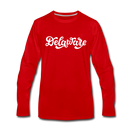Delaware Long Sleeve T-Shirt - Hand Lettered Unisex Delaware Long Sleeve Shirt - red