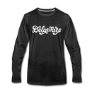 Delaware Long Sleeve T-Shirt - Hand Lettered Unisex Delaware Long Sleeve Shirt - charcoal gray