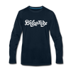 Delaware Long Sleeve T-Shirt - Hand Lettered Unisex Delaware Long Sleeve Shirt - deep navy