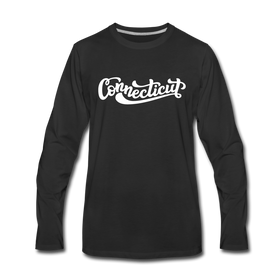 Connecticut Long Sleeve T-Shirt - Hand Lettered Unisex Connecticut Long Sleeve Shirt - black