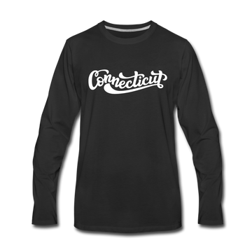 Connecticut Long Sleeve T-Shirt - Hand Lettered Unisex Connecticut Long Sleeve Shirt - black