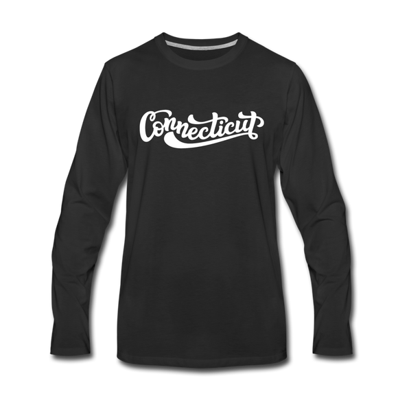 Connecticut Long Sleeve T-Shirt - Hand Lettered Unisex Connecticut Long Sleeve Shirt - black