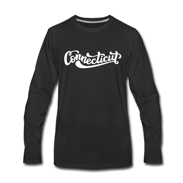 Connecticut Long Sleeve T-Shirt - Hand Lettered Unisex Connecticut Long Sleeve Shirt - black
