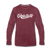 Connecticut Long Sleeve T-Shirt - Hand Lettered Unisex Connecticut Long Sleeve Shirt - heather burgundy