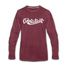 Connecticut Long Sleeve T-Shirt - Hand Lettered Unisex Connecticut Long Sleeve Shirt - heather burgundy