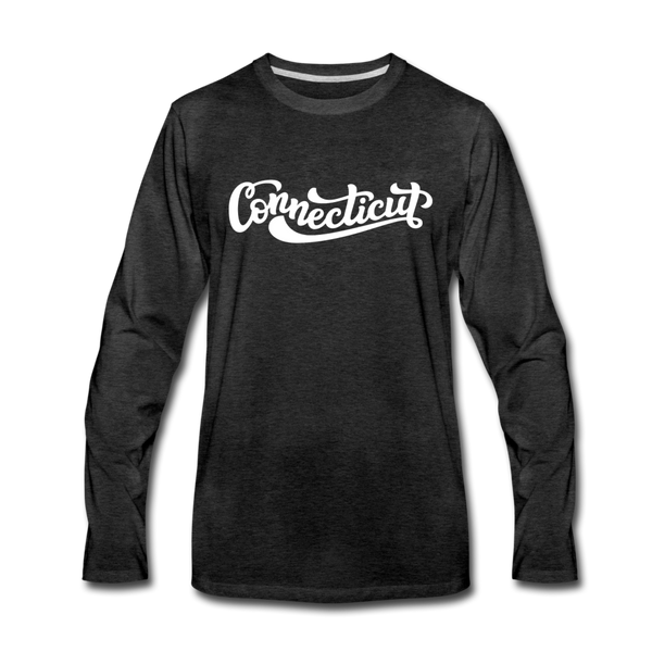 Connecticut Long Sleeve T-Shirt - Hand Lettered Unisex Connecticut Long Sleeve Shirt - charcoal gray